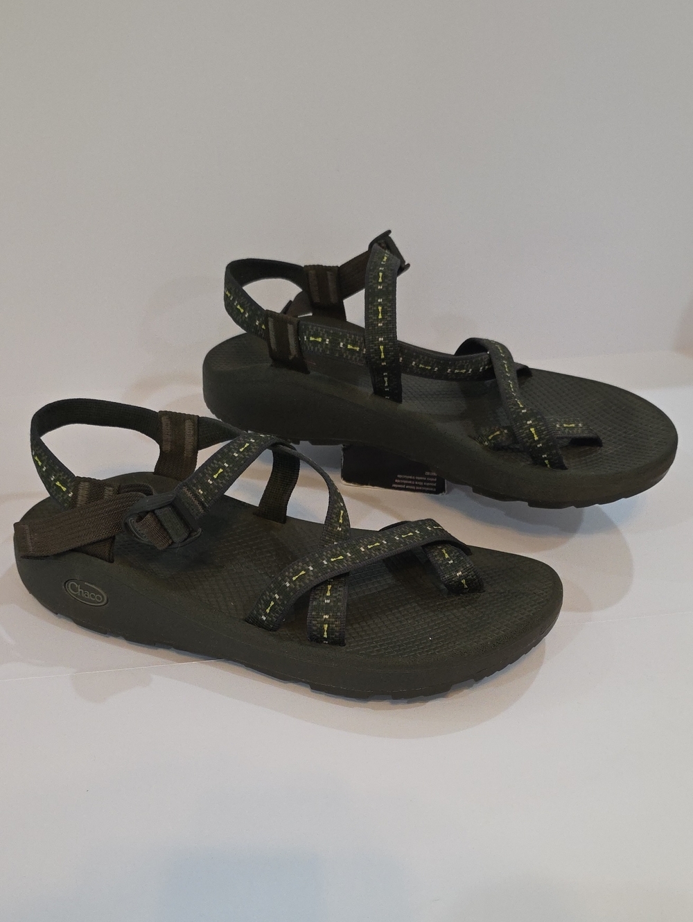 Chaco Men's Sport Sandals in Olive Green with Yellow Accent Size 12